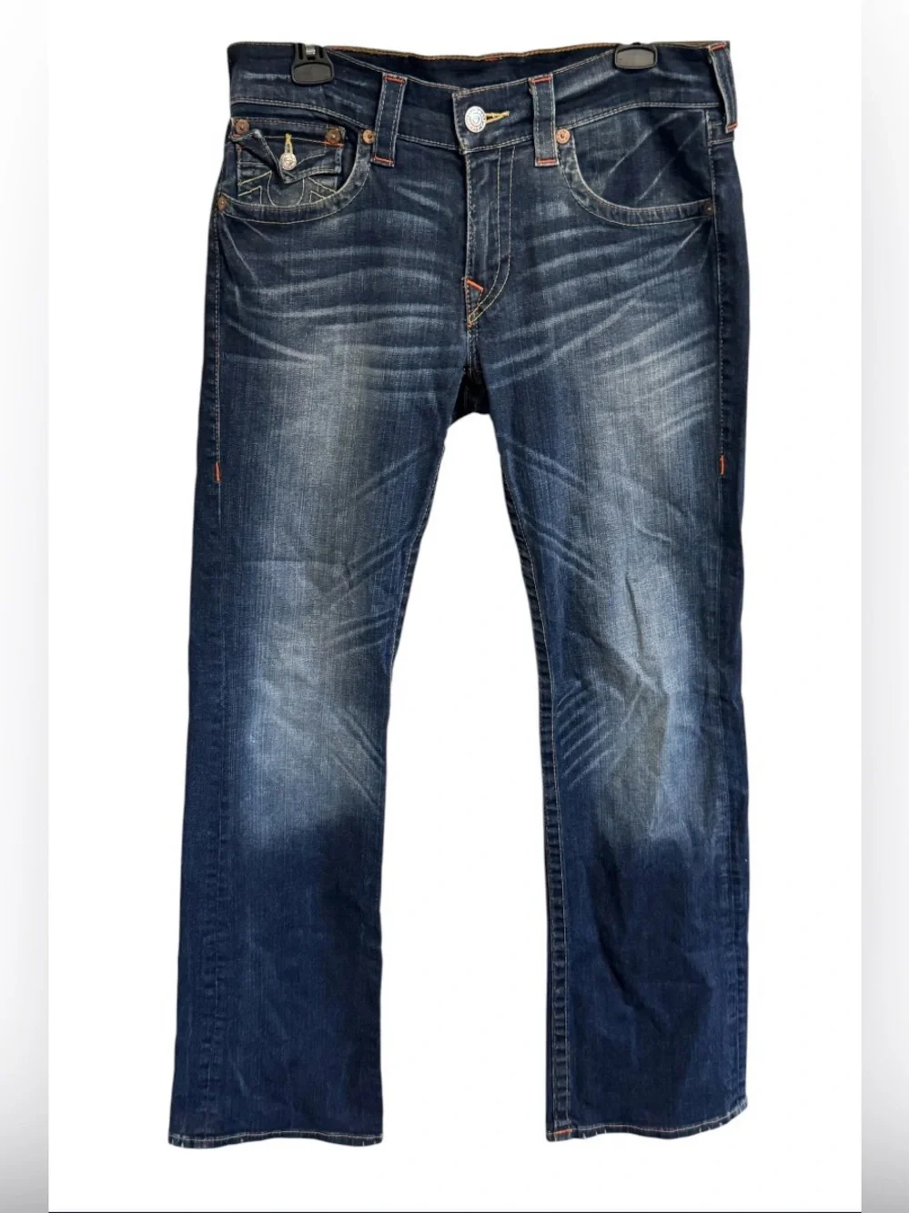 EUC True Religion Ricky jeans featuring signature flap back pockets SZ 31/31